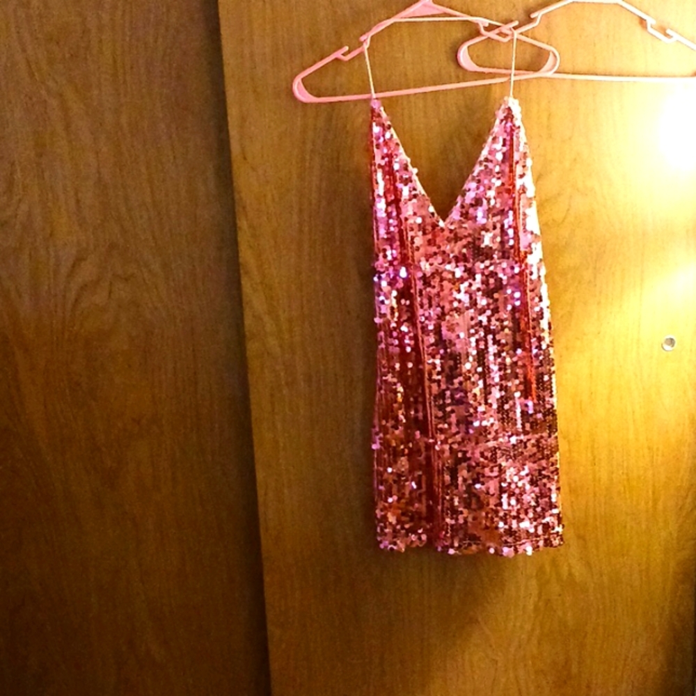 SHEIN  XS PINK SEQUINNED PARTY DRESS, MINI